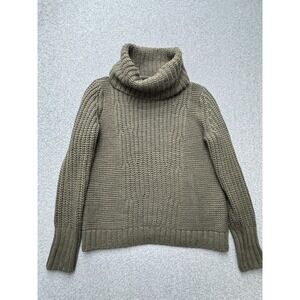 Banana Republic Merino Wool Olive Green Cowl Turtleneck Sweater Large